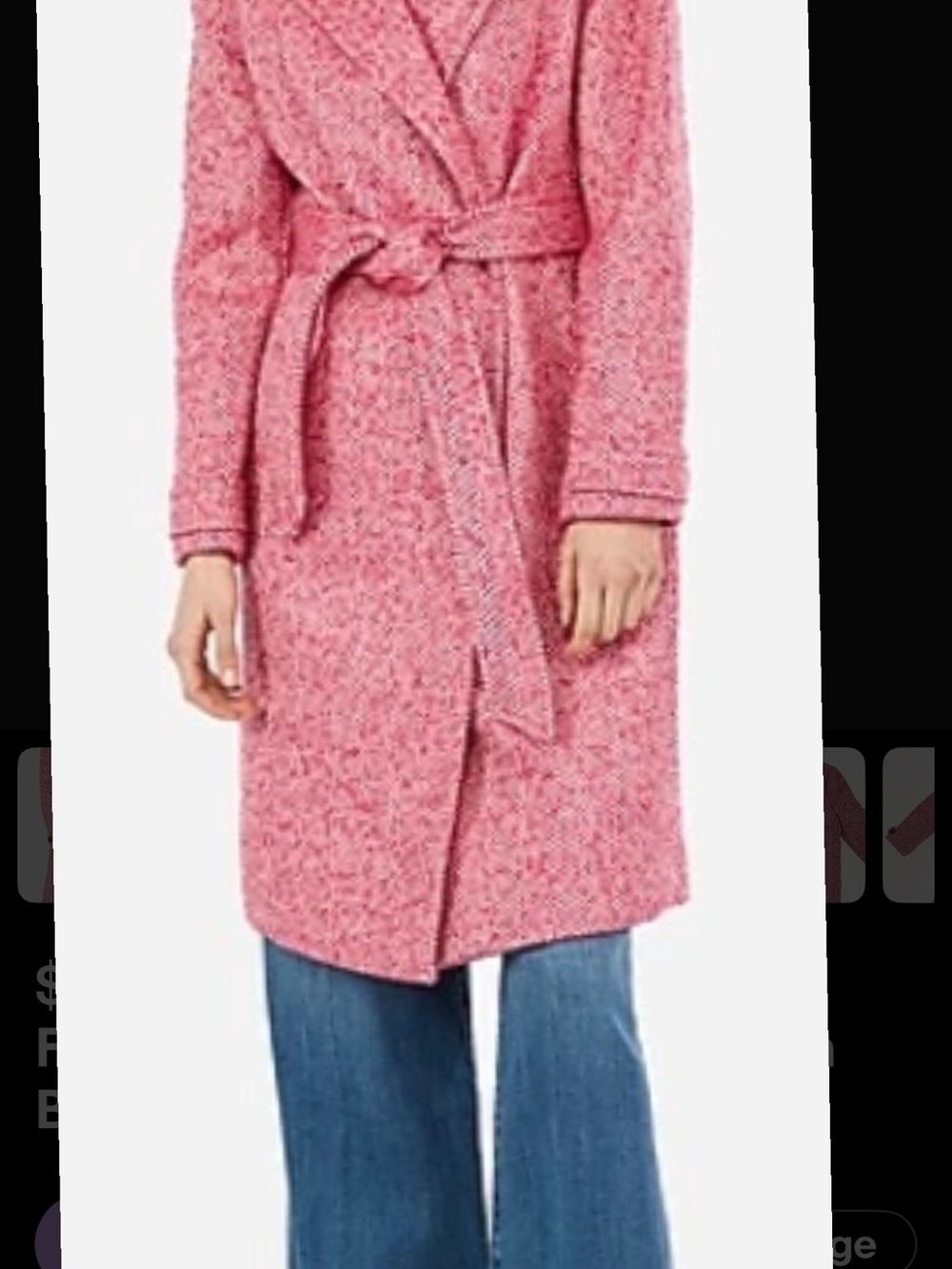 Express Pink Belted Trench Coat